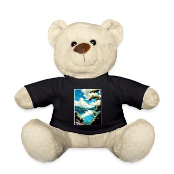 Donau Fluss Europa Vintage Reiseplakat Souvenir - Teddy - Schwarz - Vorne