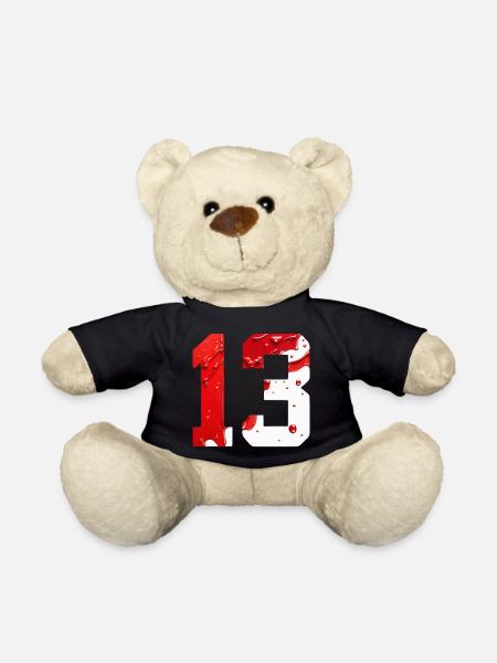 NR. 13 NUMMER 13 ROT WEIß 13. GEBURTSTAG - Teddy - Schwarz