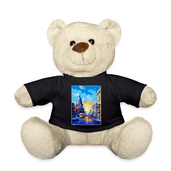 Bukarest Rumänien Vintage Reiseplakat Souvenir - Teddy - Schwarz - Vorne