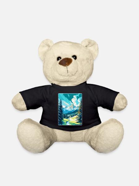 St. Moritz Schweiz Vintage Reiseplakat WPA - Teddy - Schwarz