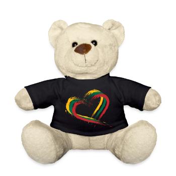 Heart brush flag of Lithuania - Teddy Bear - black - Front