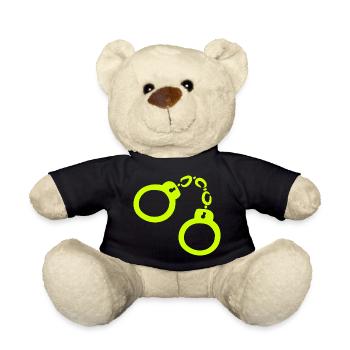 Handschellen Gelb - Teddy - Schwarz - Vorne