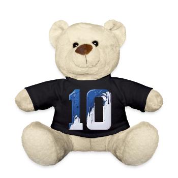 NON. 10 NUMÉRO 10 BLEU BLANC 10E ANNIVERSAIRE - Nounours - noir - Devant