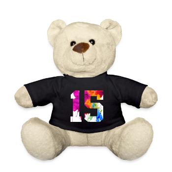 NUMMER 15 JAHRE ALT 15. GEBURTSTAG - Teddy - Schwarz - Vorne