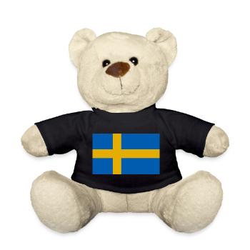 Drapeau de la Suède - Nounours - noir - Devant