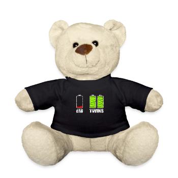 Dad Twins Geschenk - Teddy - Schwarz - Vorne