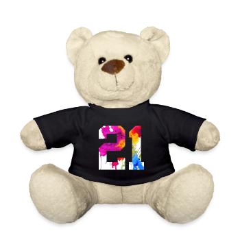 NUMBER 21 YEARS OLD 21ST BIRTHDAY - Teddy Bear - black - Front