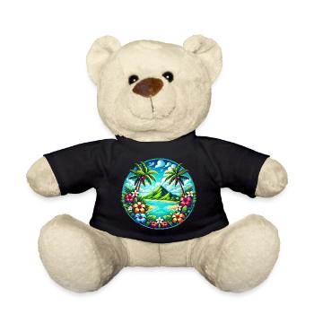 Caribbean Island Logo - Teddy Bear - black - Front