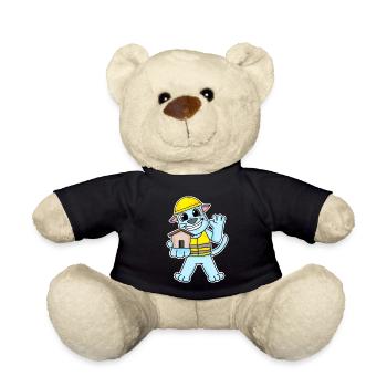 Builder cat topping house building gift - Teddy Bear - black - Front