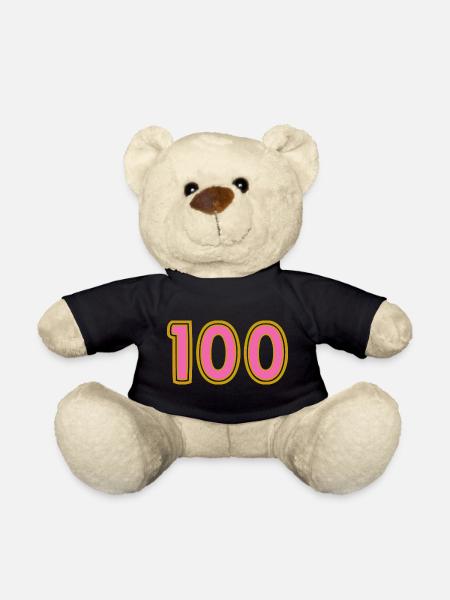 100. 100 ANS. 100e ANNIVERSAIRE. ANNIVERSAIRE 100 - Nounours - noir