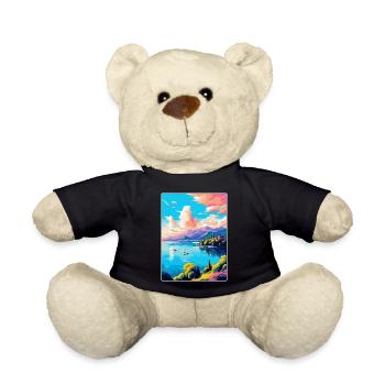 Lago Maggiore Schweiz Vintage Reiseplakat - Teddy - Schwarz - Vorne