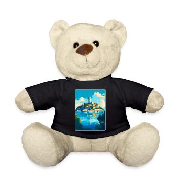 Insel Rab Kroatien Vintage Reiseplakat Souvenir - Teddy - Schwarz - Vorne
