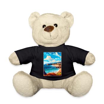 Cantabrie Espagne Affiche de voyage vintage Souvenir WPA - Nounours - noir - Devant