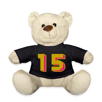 15. 15 ANS. 15e ANNIVERSAIRE. ANNIVERSAIRE 15 ANS. - Nounours - noir - Devant