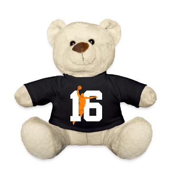 NUMBER 16 BASKETBALL 16TH BIRTHDAY - Teddy Bear - black - Front