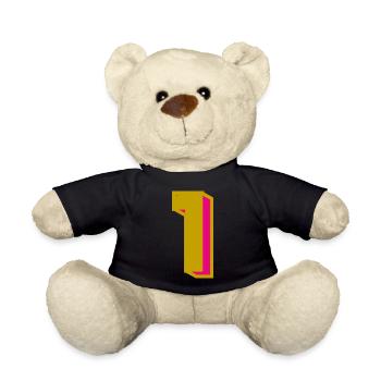 1. 1 YEAR. 1st ANNIVERSARY - Teddy Bear - black - Front