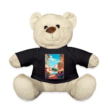 St Tropez France Affiche de voyage vintage souvenir - Nounours - noir - Devant