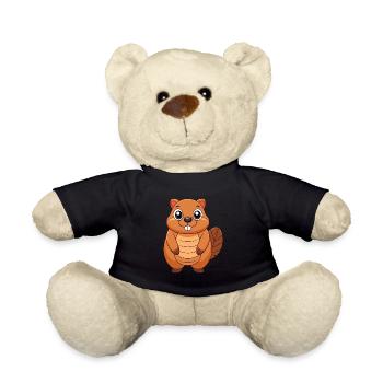 Biber Niedliche Maskottchen Zeichentrickfigur Kawaii - Teddy - Schwarz - Vorne