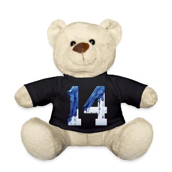 NR. 14 NUMMER 14 BLAU WEIß 14. GEBURTSTAG - Teddy - Schwarz - Vorne