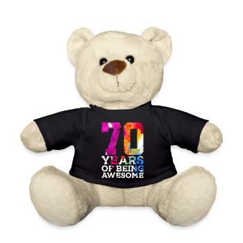 70 YEARS OF BEING AWESOME 70. GEBURTSTAG - Teddy - Schwarz - Vorne