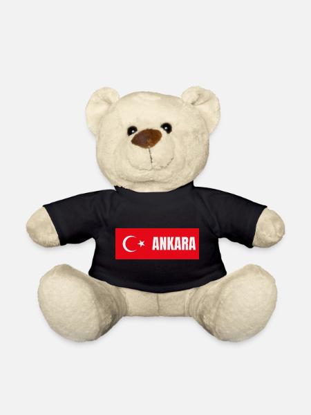 Ankara City in türkischer Flagge - Teddy - Schwarz