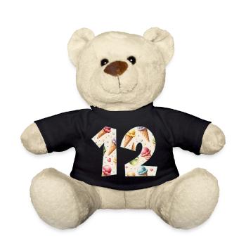 GLACE NUMÉRO 12 ANS CRÈME GLACÉE 12E ANNIVERSAIRE - Nounours - noir - Devant