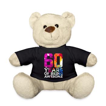 60 YEARS OF BEING AWESOME 60. GEBURTSTAG - Teddy - Schwarz - Vorne