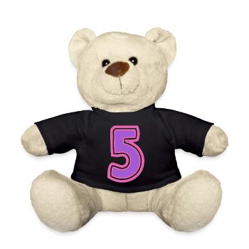 5. 5 ANS. 5e ANNIVERSAIRE. ANNIVERSAIRE 5 ANS - Nounours - noir - Devant