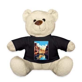Colmar France Vintage Travel Poster WPA Souvenir - Teddy Bear - black - Front