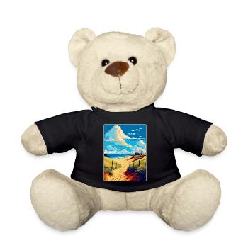 Suffolk Coast Vintage Travel Poster Souvenir WPA - Teddy Bear - black - Front