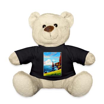 Duncansby Stacks Schottland UK Vintage Reiseposter - Teddy - Schwarz - Vorne