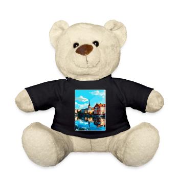 Eskilstuna Suède Affiche de voyage vintage souvenir - Nounours - noir - Devant