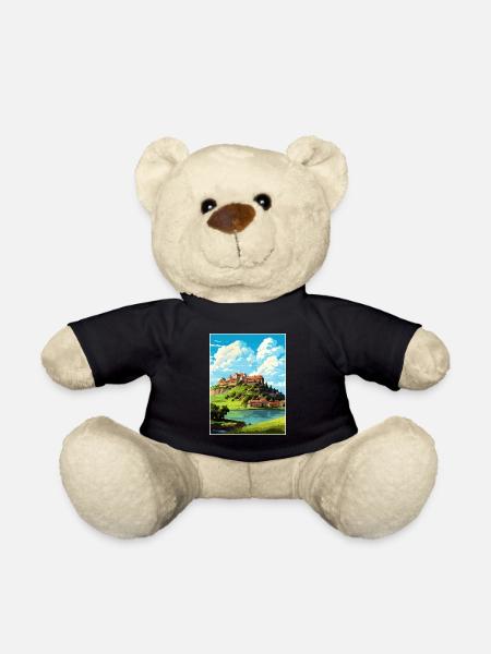 Ptuj-Schloss-Slowenien-Bleder-Reise-Plakat - Teddy - Schwarz