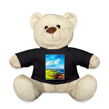Île de Muck Écosse Royaume-Uni Affiche de voyage souvenir - Nounours - noir - Devant
