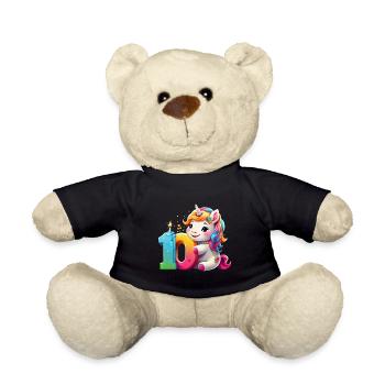 NUMMER 10 JAHRE EINHORN 10. GEBURTSTAG - Teddy - Schwarz - Vorne