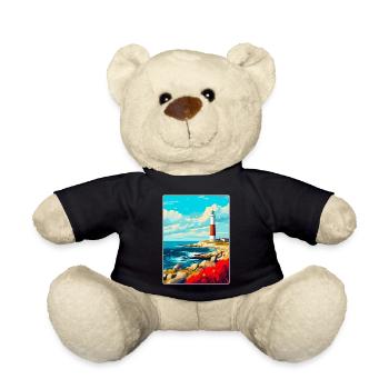 Portland Bill England Uk Reiseplakat Souvenir - Teddy - Schwarz - Vorne