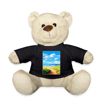 Northumberland Vintage Travel Poster Souvenir WPA - Teddy Bear - black - Front