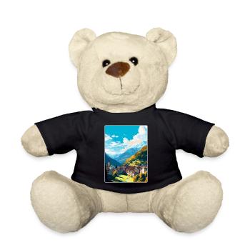 Sion Switzerland Vintage Travel Poster Souvenir - Teddy Bear - black - Front