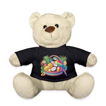 Fruit basket with parrot - Teddy Bear - black - Front