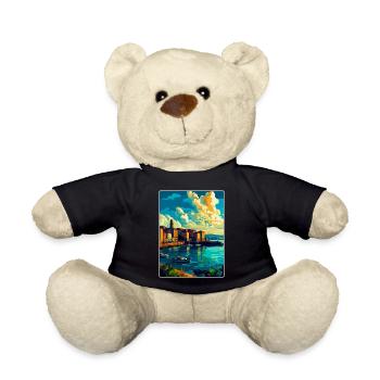 Une Corogne Espagne Affiche de voyage vintage Souvenir WPA - Nounours - noir - Devant