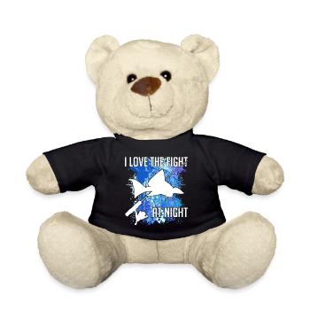 Waller Welssilhouette Angelrute und Farbkleckse - Teddy - Schwarz - Vorne