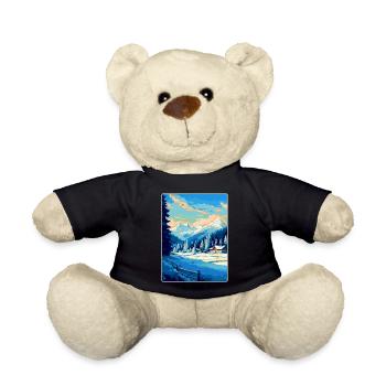 Kitzbühel Autriche Affiche de voyage vintage souvenir - Nounours - noir - Devant