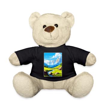 Picos De Europa National Park Spain Travel Poster - Teddy Bear - black - Front