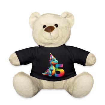 DINO 5 JAHRE DINOSAURIER 5. GEBURTSTAG - Teddy - Schwarz - Vorne