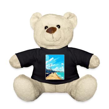 Margate Angleterre Royaume-Uni Affiche de voyage vintage souvenir - Nounours - noir - Devant