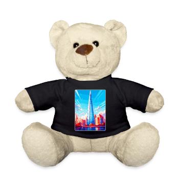 The Shard England Uk Travel Poster Souvenir WPA - Teddy Bear - black - Front