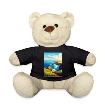 Lands End Cornouailles Angleterre Royaume-Uni Affiche de voyage WPA - Nounours - noir - Devant