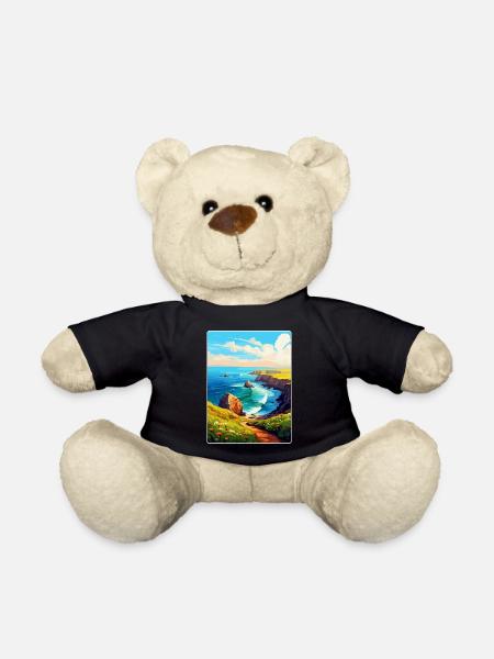 Lands End Cornouailles Angleterre Royaume-Uni Affiche de voyage WPA - Nounours - noir