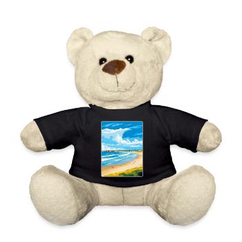 Portstewart Strand Ireland Uk Travel Poster WPA - Teddy Bear - black - Front