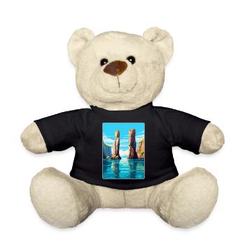 Stack Rocks Pembrokeshire Vintage Reiseposter - Teddy - Schwarz - Vorne